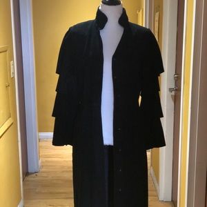 Suede leather coat dress